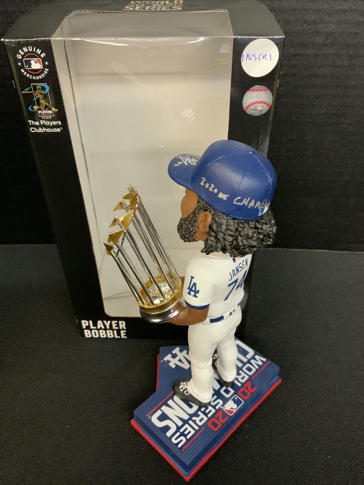 KENLEY JANSEN DODGERS SIGNED CHAMPION BOBBLEHEAD "2020 WS CHAMPS" PSA 9A48409