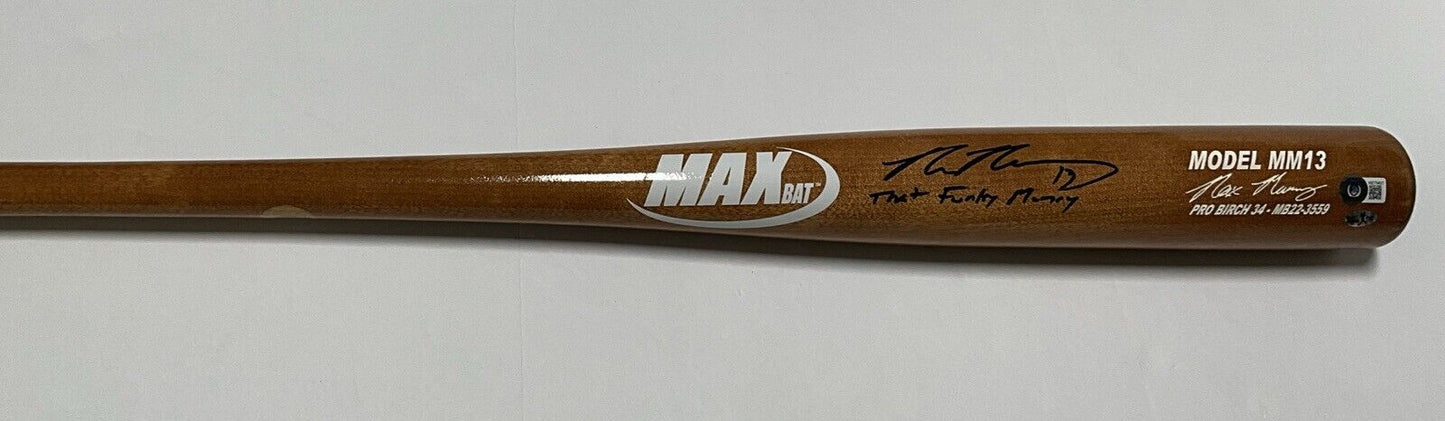 MAX MUNCY DODGERS SIGNED GOLD MAXBAT MODEL BAT "THAT FUNKY MUNCY" BAS WZ79427