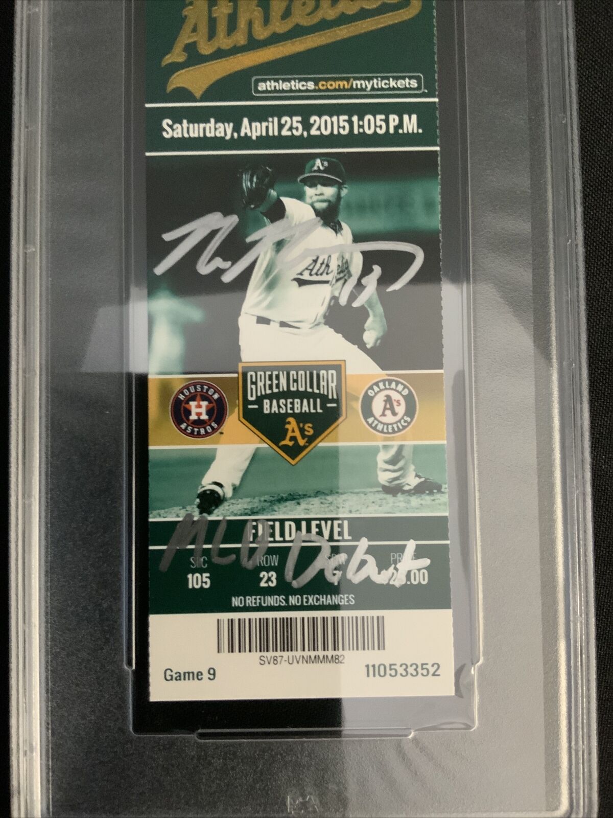 MAX MUNCY DODGER SIGNED MLB DEBUT 04/25/2015 TICKET STUB PSA SLABBED 9A26792