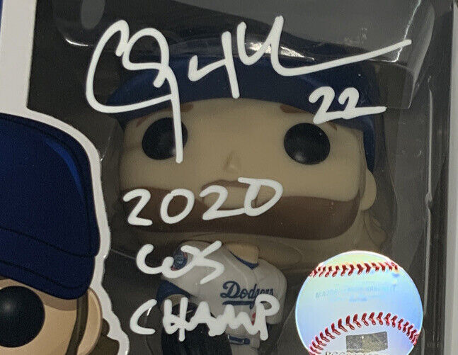 CLAYTON KERSHAW SIGNED DODGERS FUNKO POP 07 "2020 WS CHAMP" INSCRIPTION BAS ITP