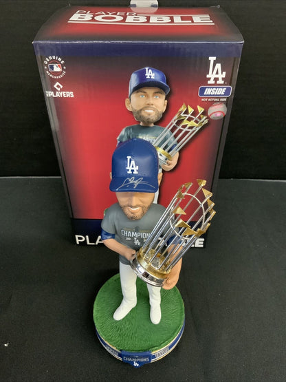 CHRIS TAYLOR DODGERS SIGNED CHAMPIONSHIP BOBBLEHEAD "2020 WS CHAMPS" PSA 1C01595