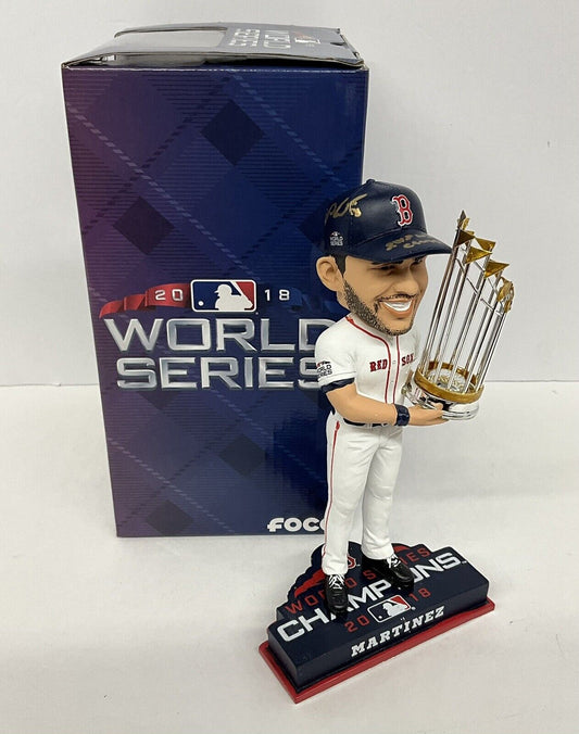 JD MARTINEZ SIGNED BOSTON RED SOX FOCO BOBBLEHEAD "2018 WS CHAMPS" BAS W807864