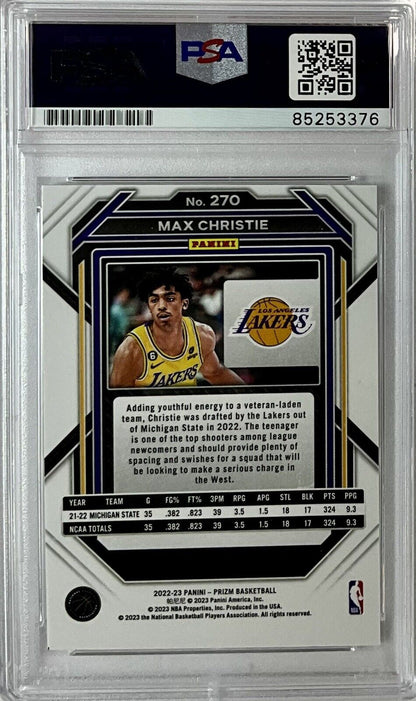 MAX CHRISTIE SIGNED LAKERS PANINI PRIZM #270 ROOKIE RC PSA SLABBED ITP 85253376