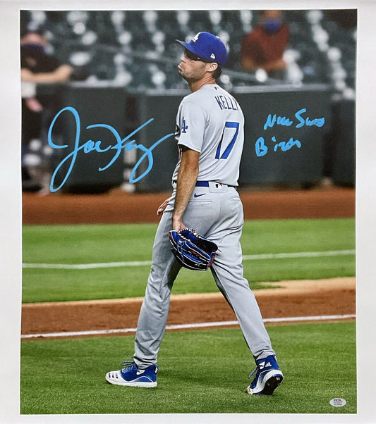 JOE KELLY SIGNED DODGERS 20X24 POUTY FACE CANVAS "NICE SWING BITCH" PSA 2C74704