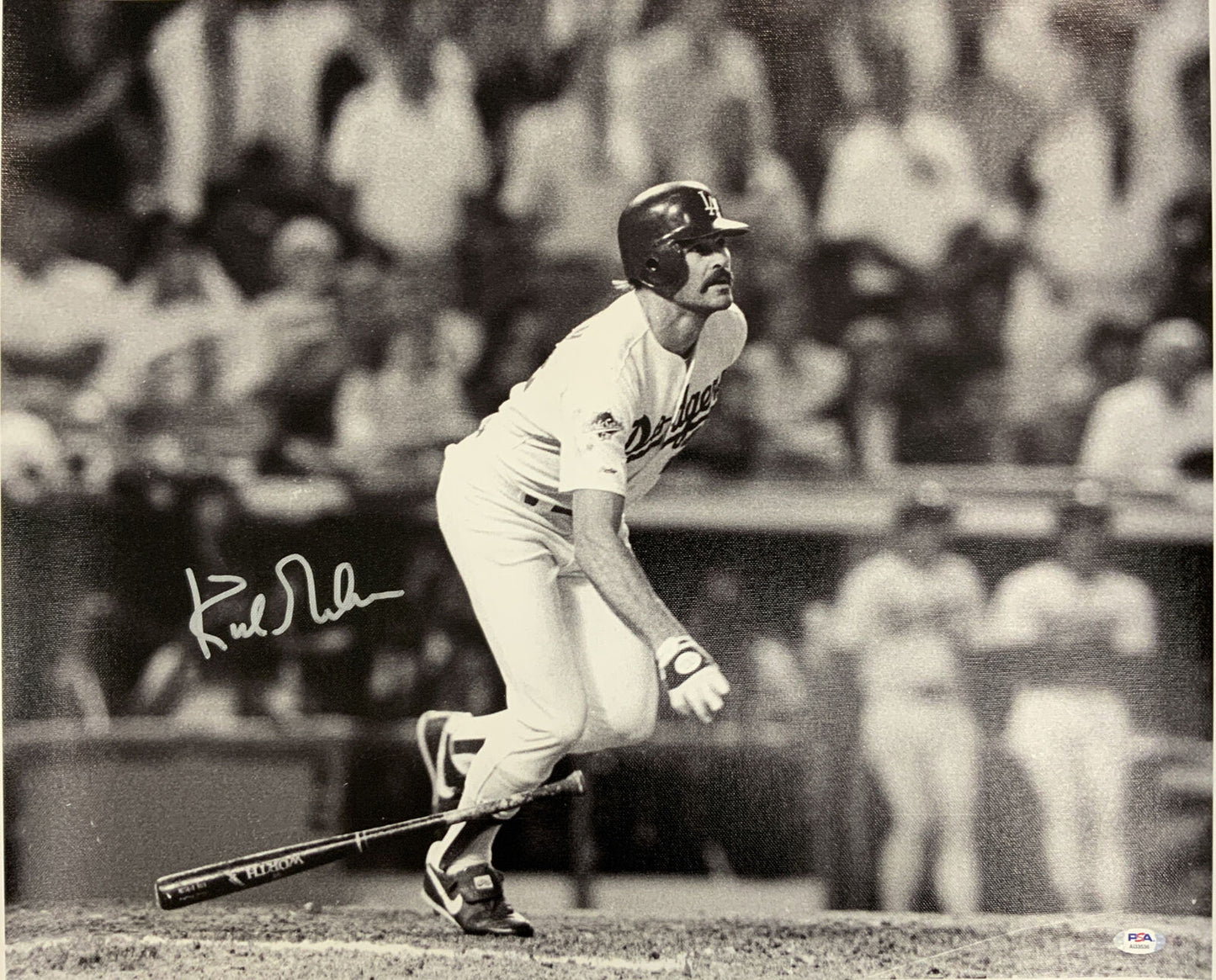 KIRK GIBSON DODGERS 1988 WORLD SERIES CHAMPION SIGNED 20X24 CANVAS PSA AI33536