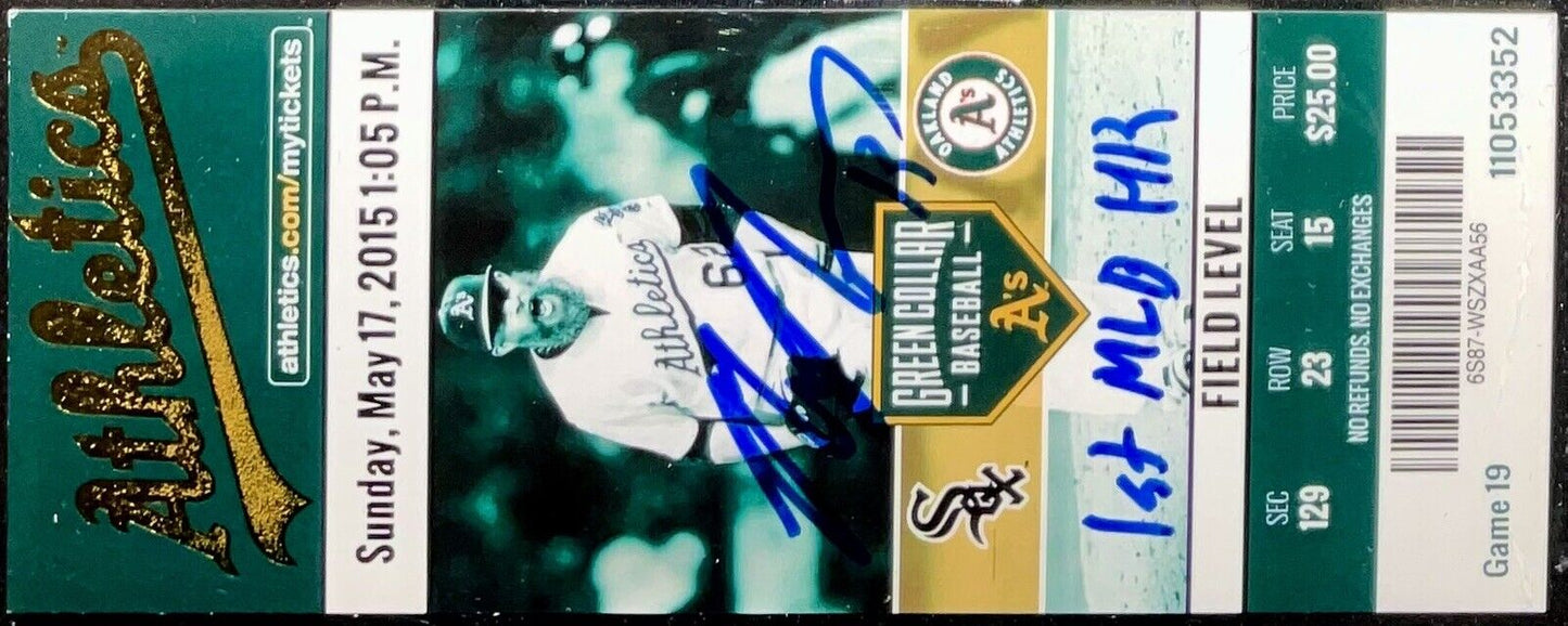 MAX MUNCY DODGERS SIGNED 1ST MLB HR 05/17/2015 A'S TICKET STUB PSA 85098557