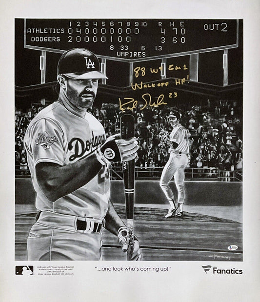 KIRK GIBSON SIGNED 22X24 LIMITED ART PRINT CANVAS "88 WS WALKOFF HR" BAS WE78165