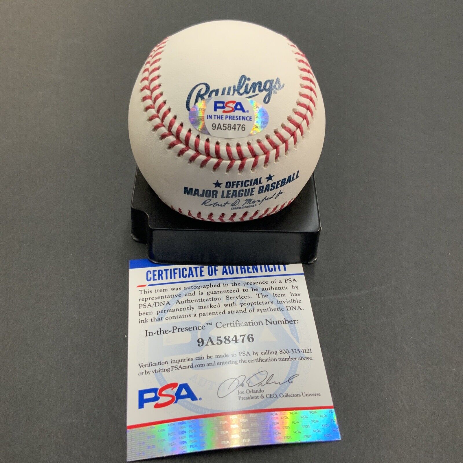 EDWIN RIOS DODGERS 2020 WS CHAMPION SIGNED BASEBALL "MLB DEBUT 06/27/18" INS PSA