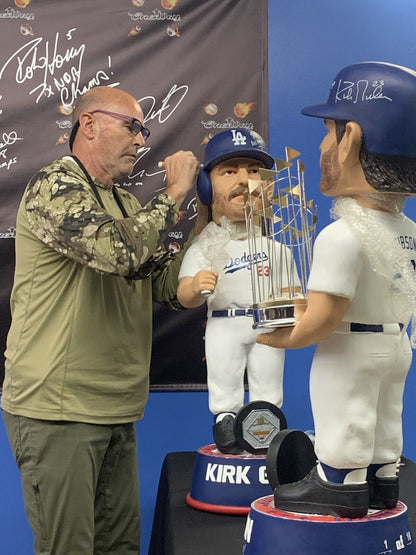 4/10 KIRK GIBSON SIGNED DODGERS 1988 EXCLUSIVE 3FT BOBBLEHEAD 3 INSCRIPTIONS BAS