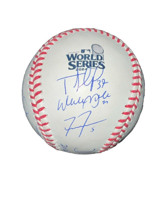 DODGERS SIGNED 2024 WORLD SERIES BALL 17 AUTOS FREEMAN TEO MUNCY BUEHLER PSA 068