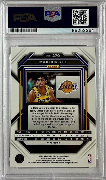 MAX CHRISTIE SIGNED LAKERS CRACKED ICE PANINI PRIZM 270 RC PSA ITP 85253264