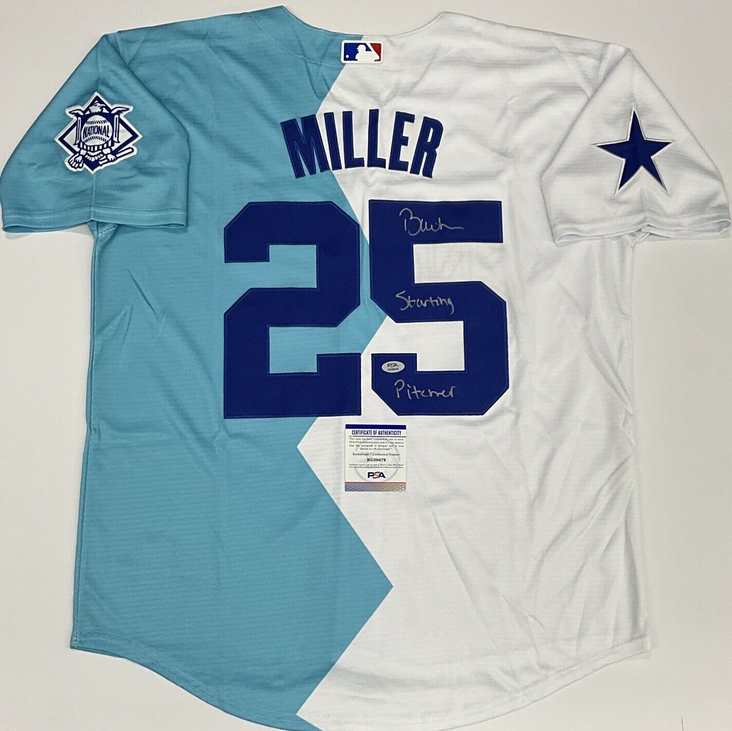 BOBBY MILLER DODGER SIGNED 2022 FUTURES GAME JERSEY STARTING PITCHER PSA RG50479