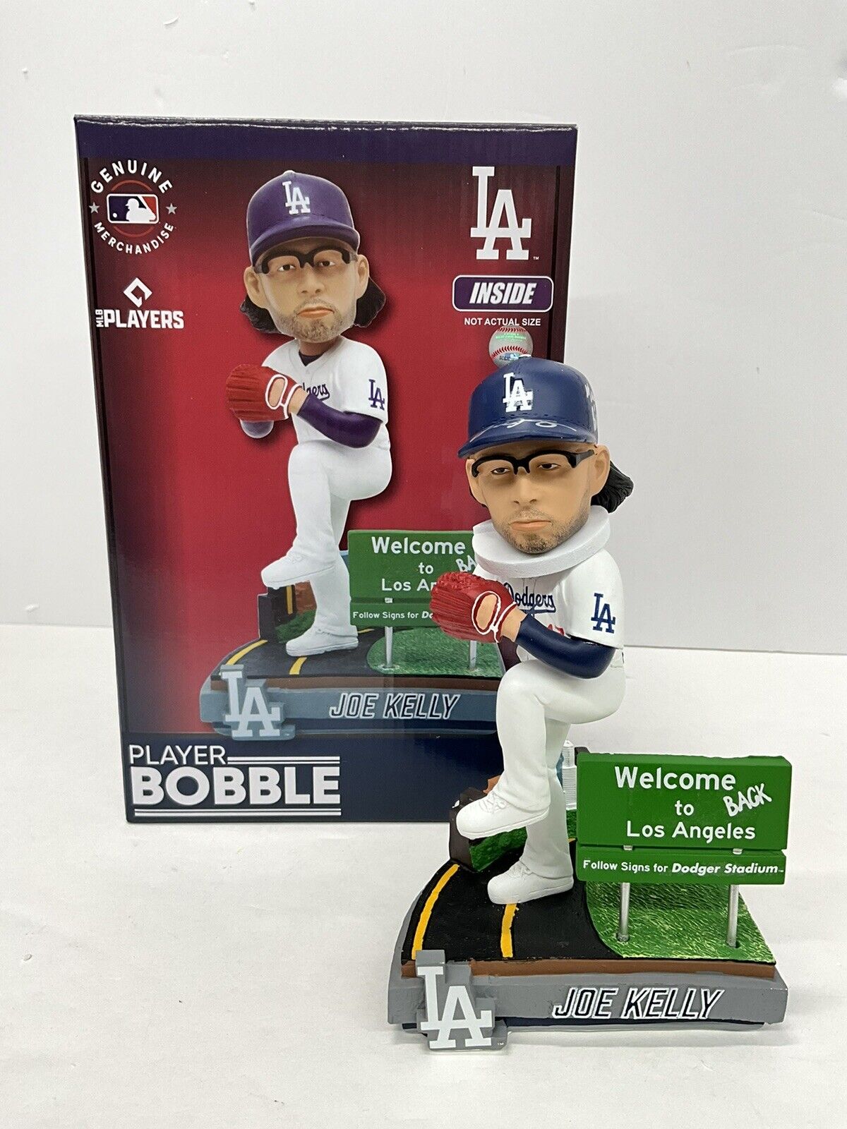 JOE KELLY SIGNED WELCOME BACK TO LA BOBBLEHEAD "NICE SWING BITCH"  PSA 3C13431