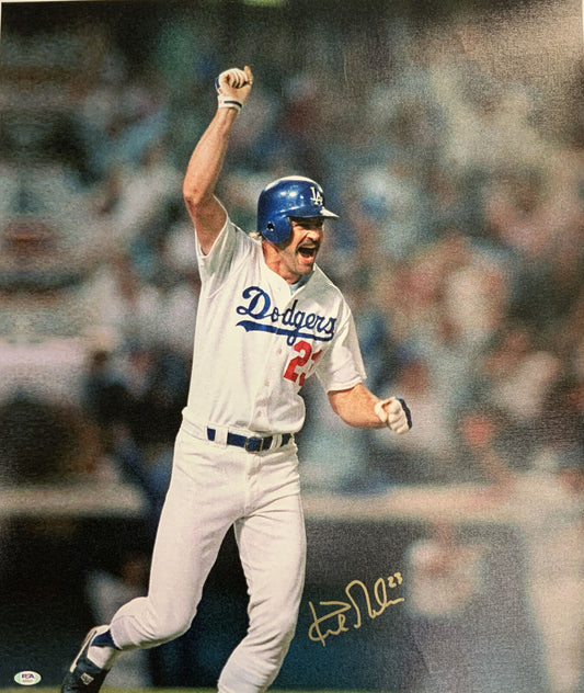 KIRK GIBSON DODGERS 1988 WORLD SERIES CHAMPION SIGNED 22X28 CANVAS PSA AI33541