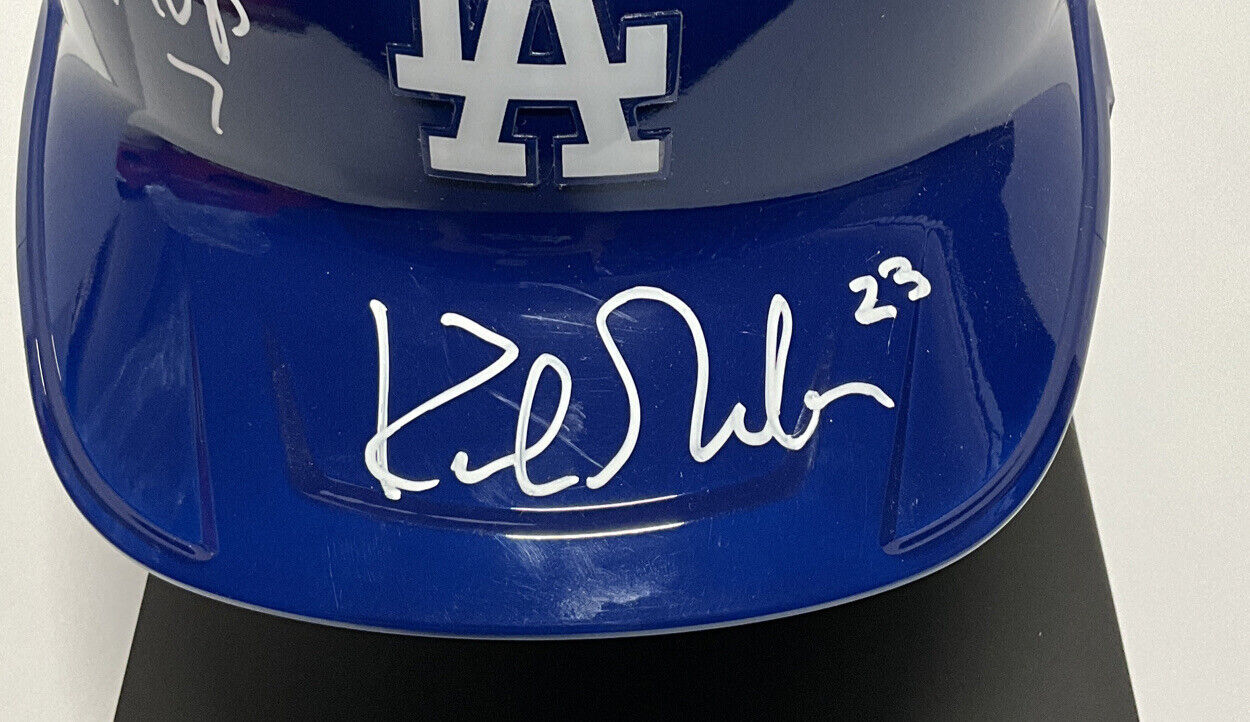 KIRK GIBSON 88 WS CHAMP SIGNED FULL SIZE DODGERS HELMET W/4 INSCRIPTIONS W140622