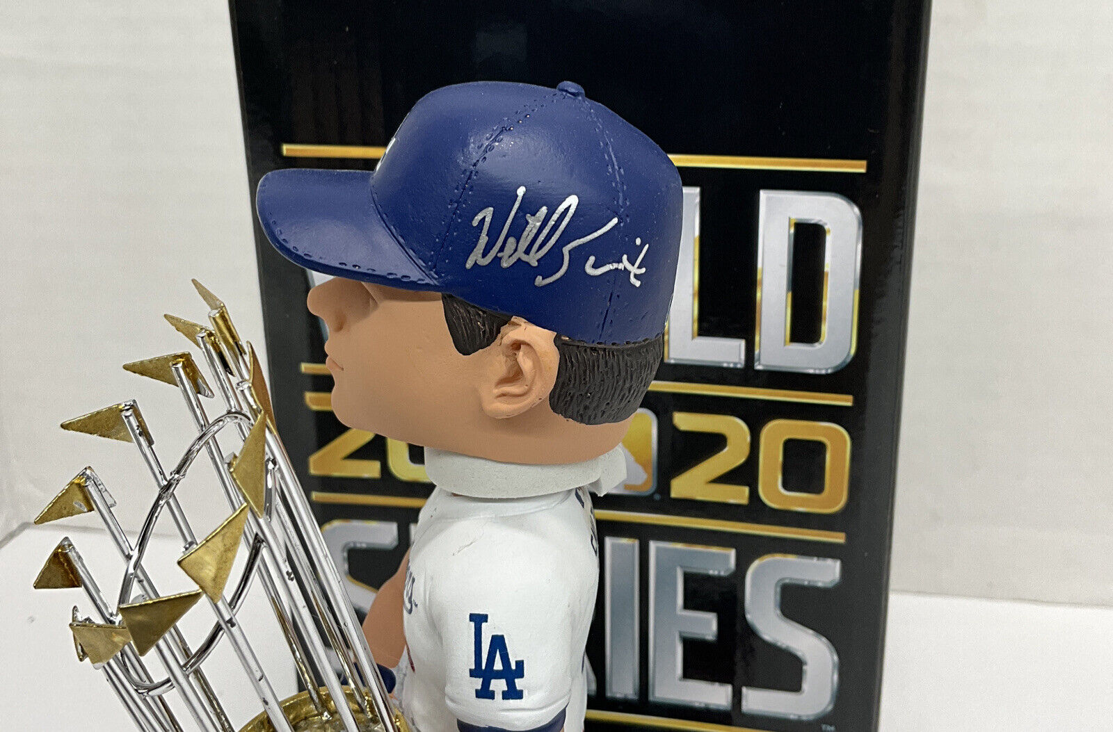 WILL SMITH DODGERS SIGNED FOCO 2020 WS CHAMPIONSHIP BOBBLEHEAD BAS WW31094