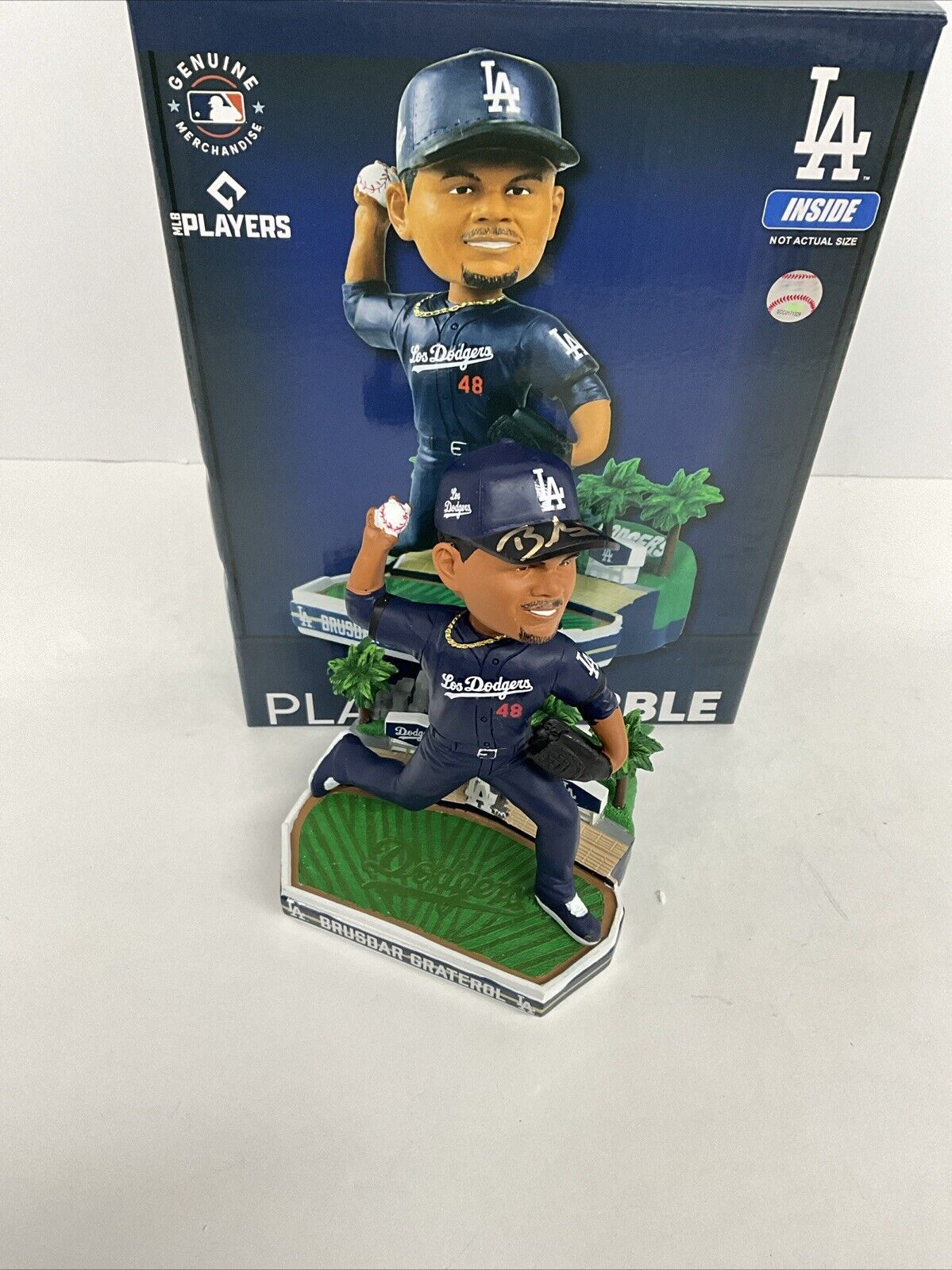 BRUSDAR GRATEROL SIGNED DODGERS FOCO CITY CONNECT BOBBLEHEAD BAZOOKA PSA 3C24660