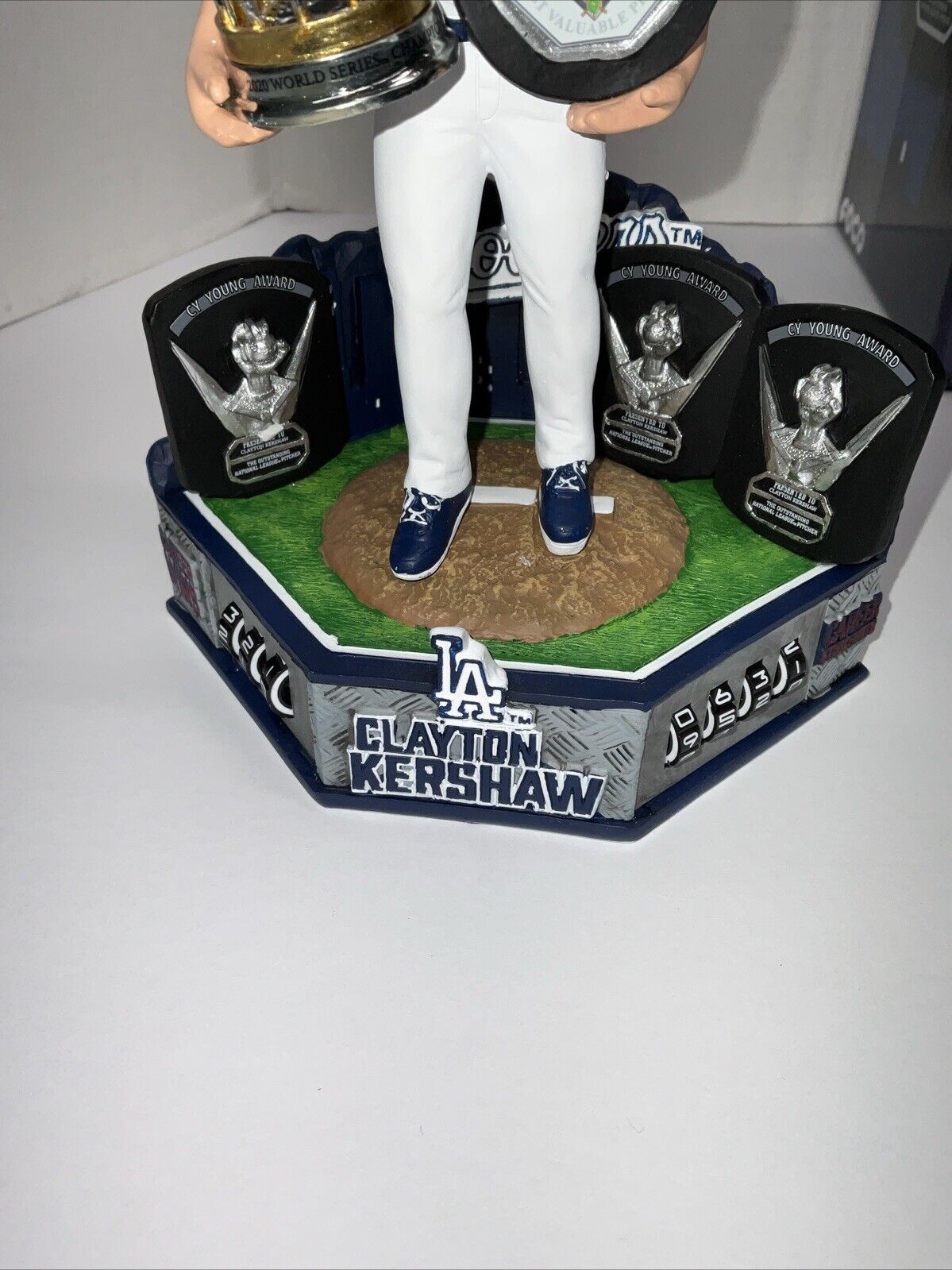 CLAYTON KERSHAW WINS & STRIKEOUTS COUNTER LIMITED /224 FOCO TROPHIES BOBBLEHEAD