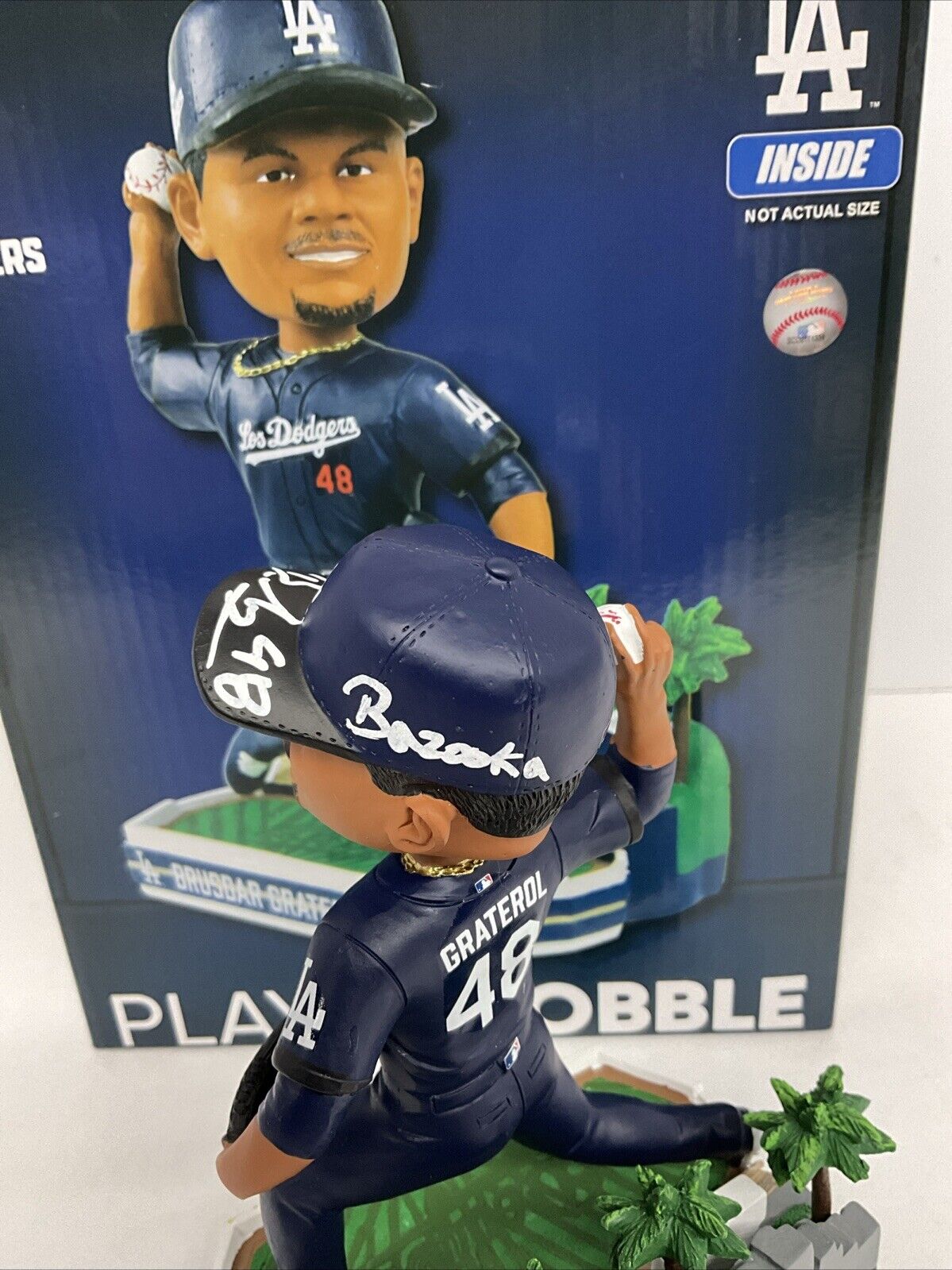 BRUSDAR GRATEROL SIGNED DODGERS FOCO CITY CONNECT BOBBLEHEAD BAZOOKA PSA 3C24582