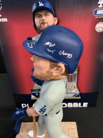 MAX MUNCY DODGERS SIGNED CHAMPIONSHIP BOBBLEHEAD "2020 WS CHAMPS" PSA 1C01939