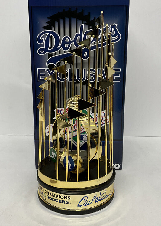 OREL HERSHISER 88 WS MVP SIGNED DODGERS 12" 1988 WORLD SERIES TROPHY PSA 9A20767