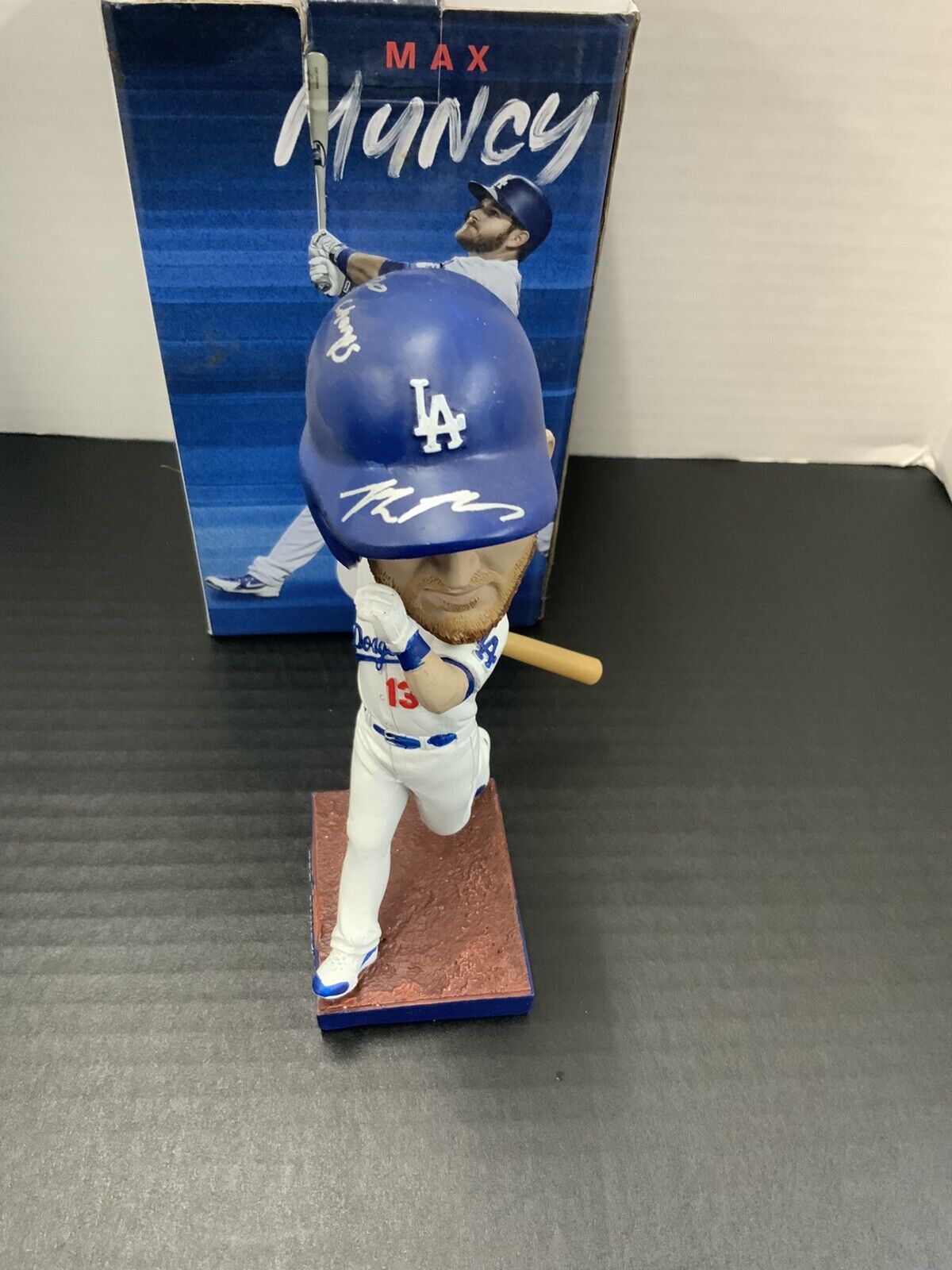 MAX MUNCY DODGERS SIGNED SGA BOBBLEHEAD "2020 WS CHAMPS" INSCRIPTION MLB COA