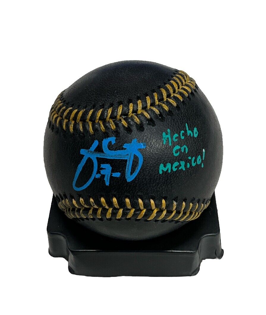 JULIO URIAS DODGERS 20 WS CHAMP SIGNED BLACK MLB BASEBALL "HECHO EN MEXICO" BAS