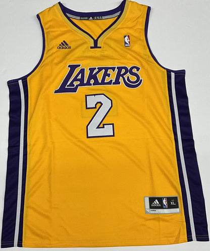 DEREK FISHER LOS ANGELES LAKERS 5X NBA CHAMP SIGNED HOME JERSEY BECKETT W128197