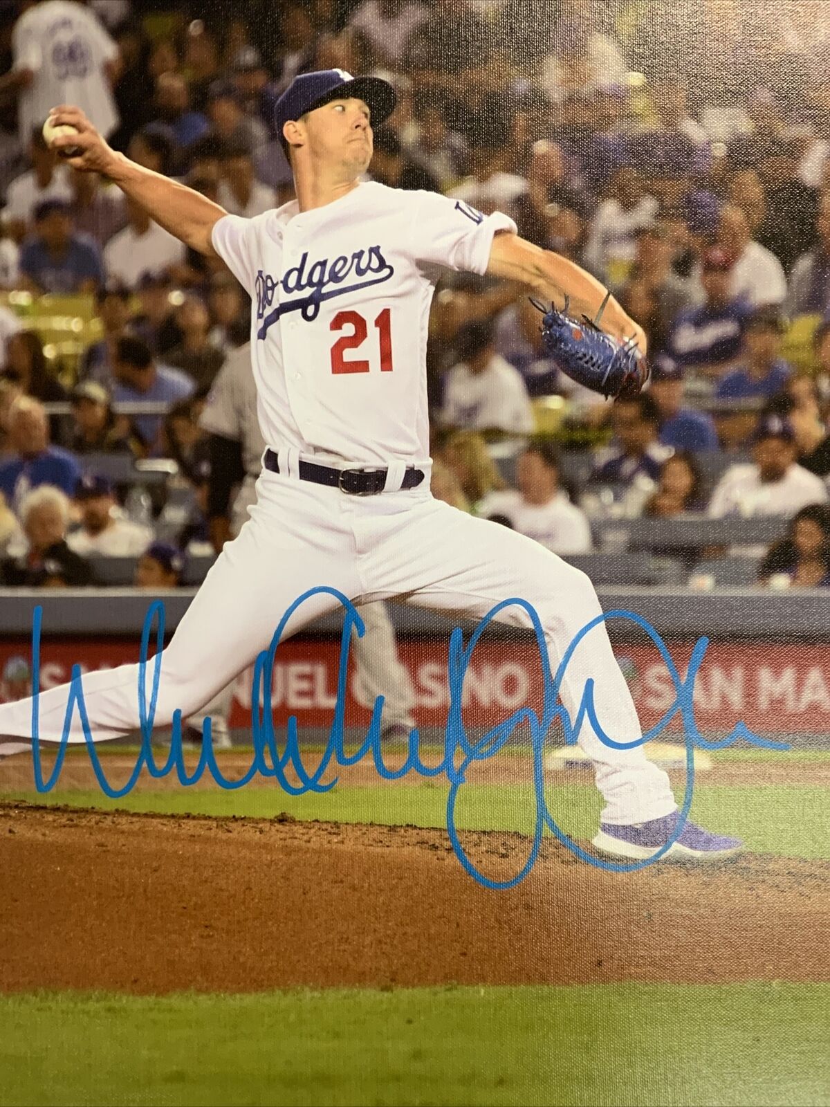 DODGERS WALKER ANTHONY BUEHLER FULL NAME SIGNED 22X26 CANVAS BECAKETT WC23245