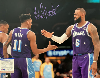 MALIK MONK LAKERS SIGNED 16X20 PHOTO WITH LEBRON JAMES PSA WITNESS AUTHENTICATED