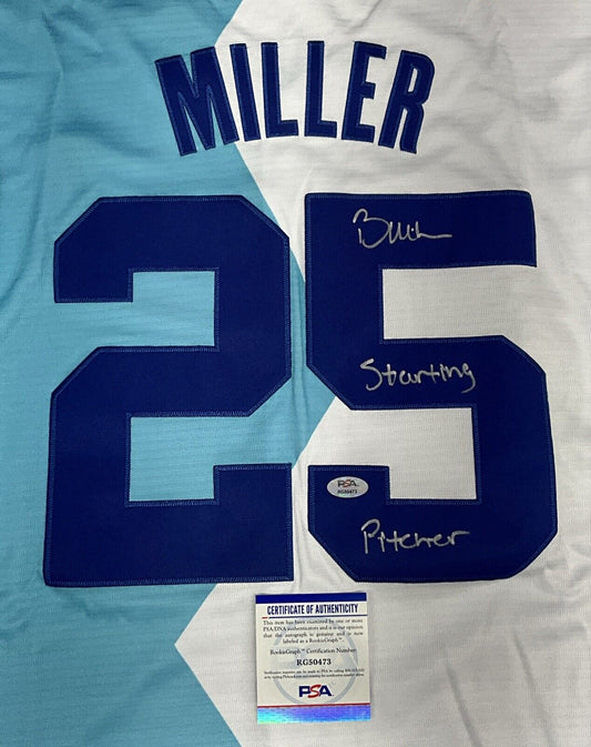 BOBBY MILLER DODGER SIGNED 2022 FUTURES GAME JERSEY STARTING PITCHER PSA RG50473