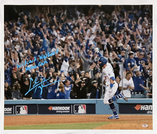 CHRIS TAYLOR DODGERS SIGNED 22X26 CANVAS "WILDCARD WALKOFF HOME RUN" PSA 2C53359