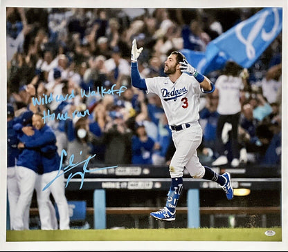 CHRIS TAYLOR DODGERS SIGNED 22X26 CANVAS "WILDCARD WALKOFF HOME RUN" PSA 2C53365