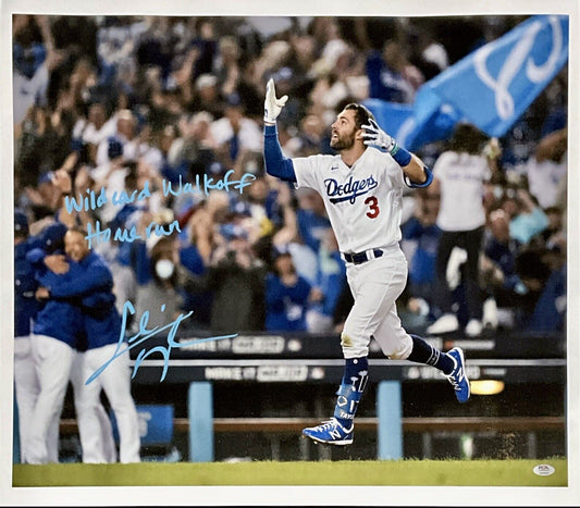 CHRIS TAYLOR DODGERS SIGNED 22X26 CANVAS "WILDCARD WALKOFF HOME RUN" PSA 2C53365