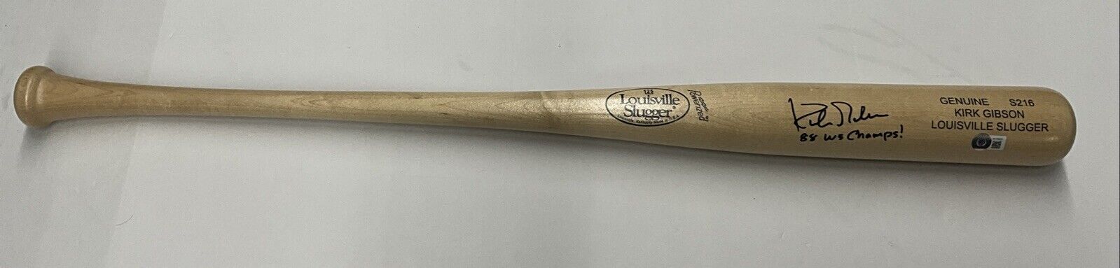 KIRK GIBSON DODGERS SIGNED LOUISVILLE SLUGGER BAT "88 WS CHAMPS" BAS W140605