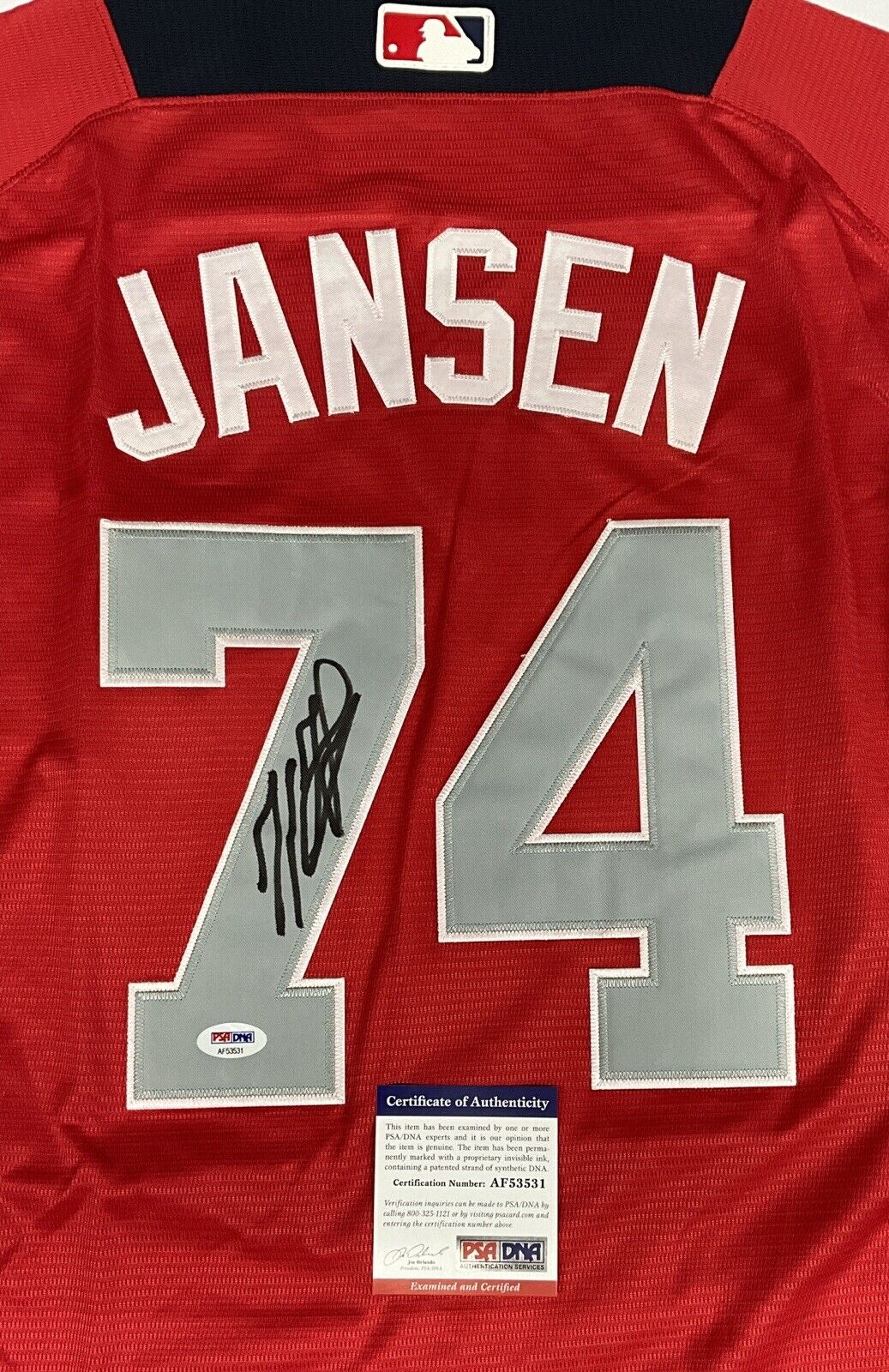 KENLEY JANSEN DODGERS RED SOX SIGNED 2018 ALL STAR GAME JERSEY PSA AF53531