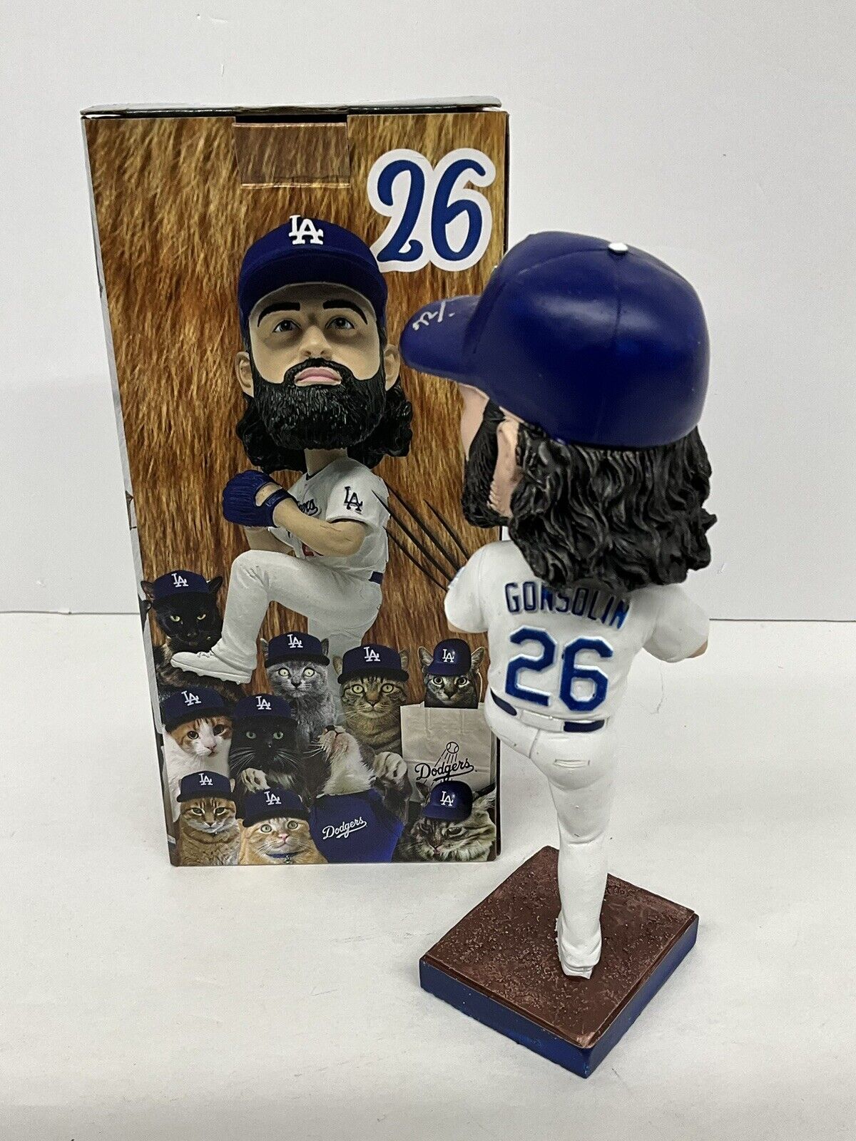 TONY GONSOLIN SIGNED DODGERS SGA BOBBLEHEAD "2020 WS CHAMPS" INSCRIP PSA 2C60243