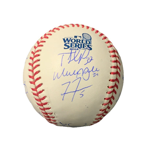 DODGERS SIGNED 2024 WORLD SERIES BALL 21 AUTOS FREEMAN TEO MUNCY BUEHLER PSA 055