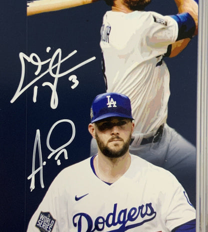 11/20 DODGERS 2020 WORLD SERIES 16X20 PHOTO WITH 10 AUTOGRAPHS MUNCY TAYLOR PSA