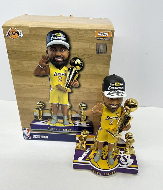 DEREK FISHER SIGNED LAKERS LIMITED FOCO BOBBLEHEAD "5X NBA CHAMP" PSA 1C61465