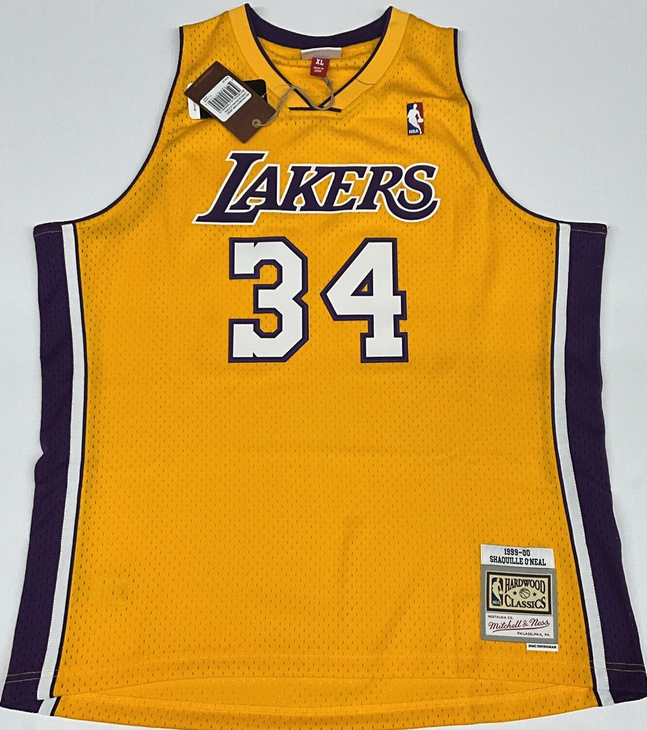 SHAQUILLE O'NEAL SIGNED LOS ANGELES LAKERS MITCHELL & NESS JERSEY BAS 1W489282