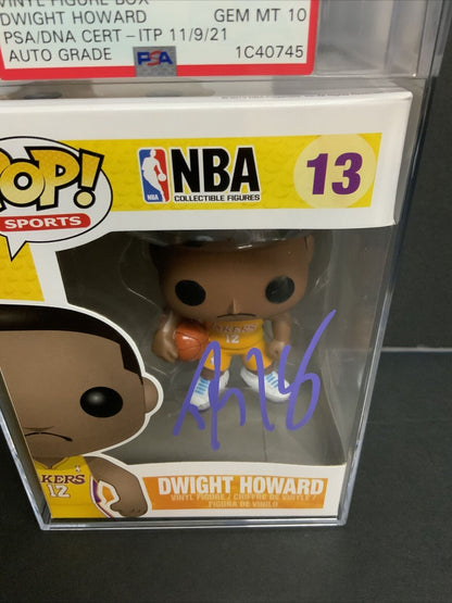 DWIGHT HOWARD SIGNED LAKERS #13 FUNKO POP PSA SLABBED GEM MINT 10 AUTO 1C40745