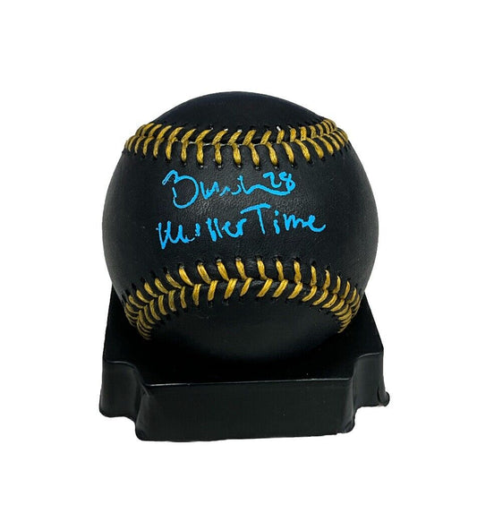 BOBBY MILLER DODGERS SIGNED BLACK BASEBALL BLUE INK  "MILLER TIME" BECKETT ITP