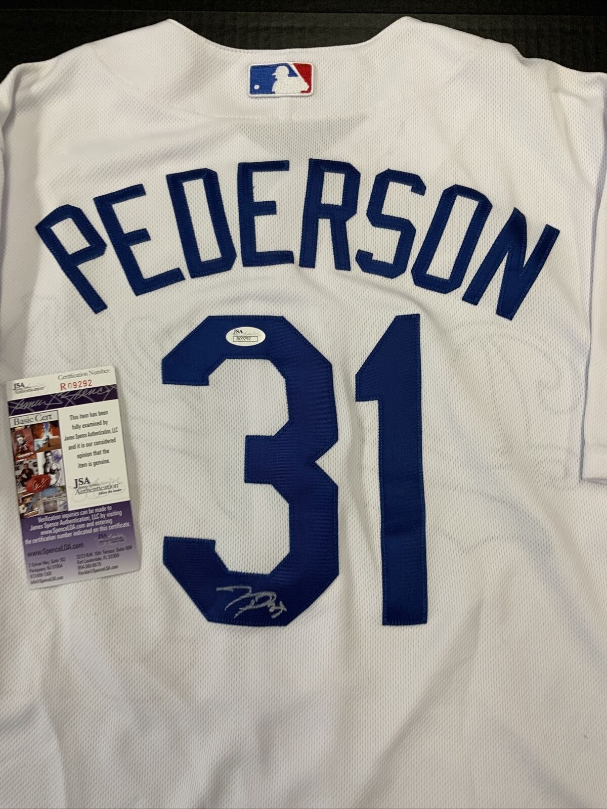 JOC PEDERSON  DODGERS OUTFIELDER SIGNED White 100% Authentic Jersey JSA R09292