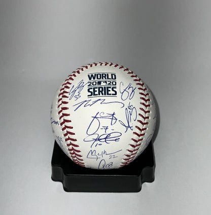 DODGERS 2020 WORLD SERIES BASEBALL SIGNED FULL ROSTER TEAM 29 AUTOS PSA 9A47984