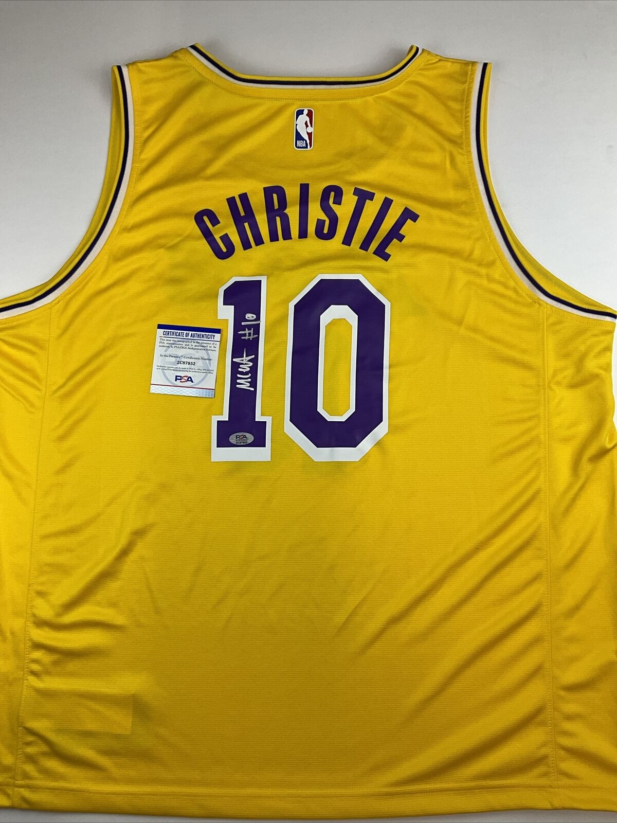 MAX CHRISTIE SIGNED LOS ANGELES LAKERS FANATICS NBA JERSEY PSA ITP 2C87952