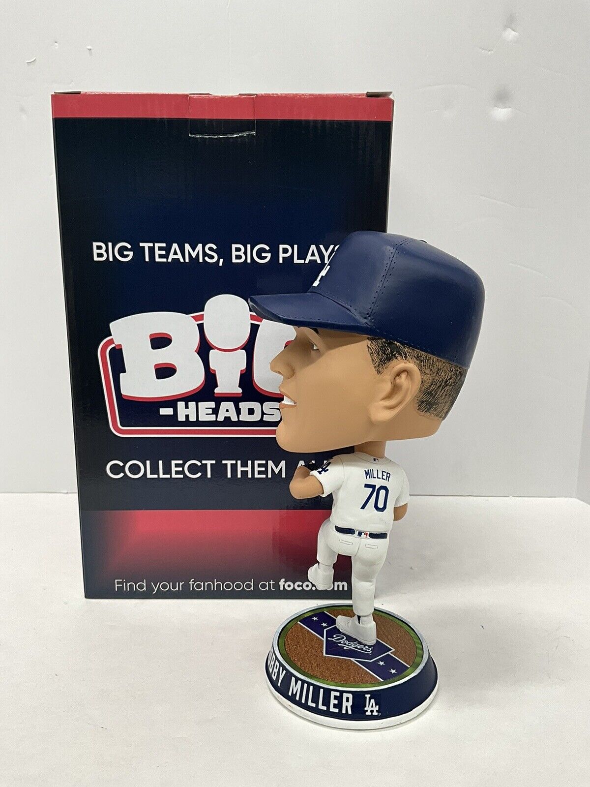 BOBBY MILLER SIGNED DODGERS FOCO BIGHEAD LIMITED #/123 BOBBLEHEAD PSA RG50507