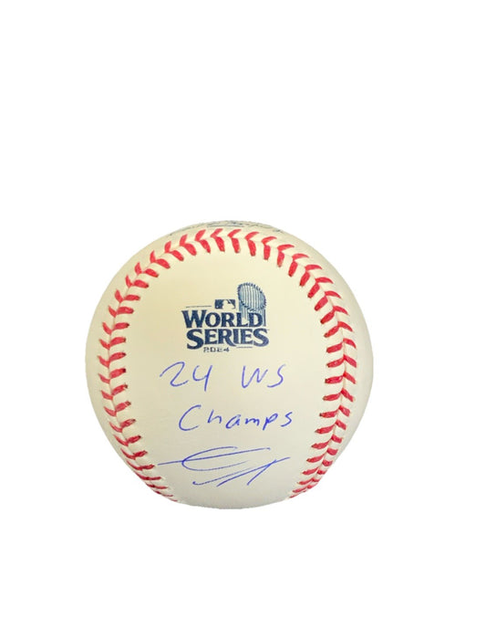 GAVIN LUX DODGERS SIGNED 2024 WORLD SERIES BASEBALL "24 WS CHAMP" MLB COA