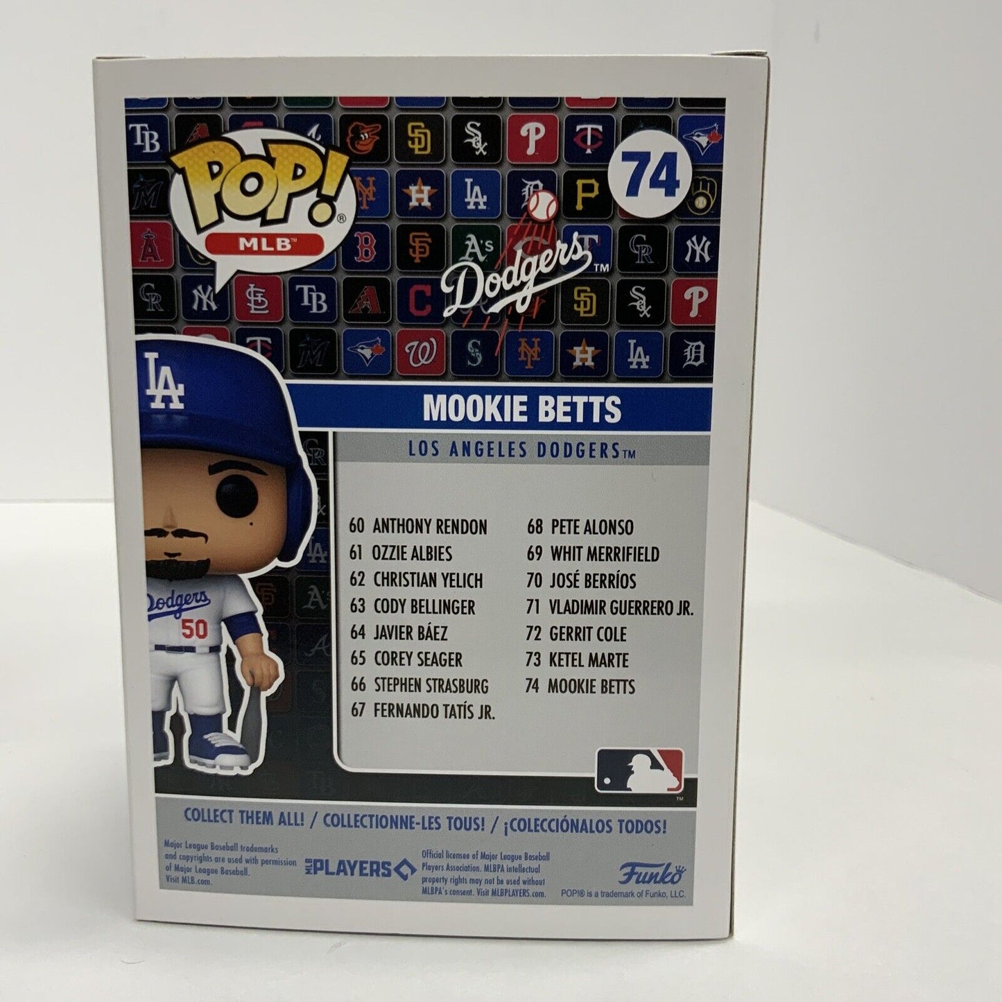 MOOKIE BETTS SIGNED LOS ANGELES DODGERS FUNKO POP #77 FANATICS PSA AM65082