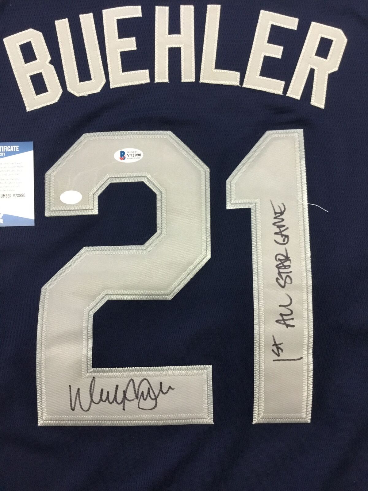 WALKER BUEHLER DODGERS SIGNED 2019 ALL STAR JERSEY "1ST ALL STAR GAME" INSC BAS